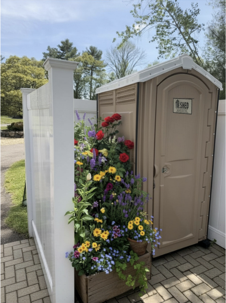 Privacy Screen Shed with Flowers